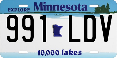 MN license plate 991LDV