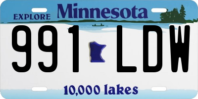 MN license plate 991LDW