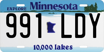 MN license plate 991LDY