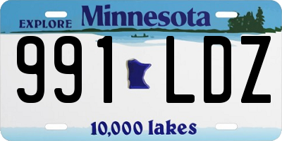MN license plate 991LDZ