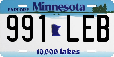 MN license plate 991LEB