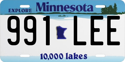 MN license plate 991LEE