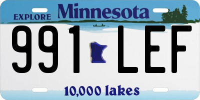 MN license plate 991LEF