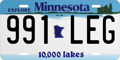 MN license plate 991LEG