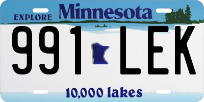 MN license plate 991LEK