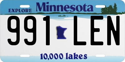 MN license plate 991LEN