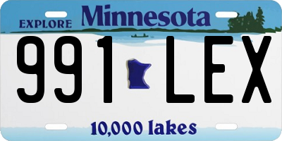 MN license plate 991LEX
