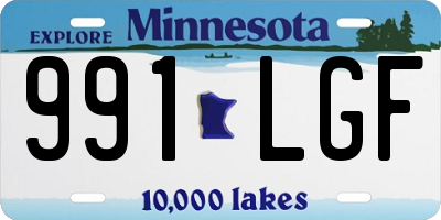 MN license plate 991LGF