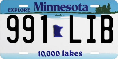 MN license plate 991LIB