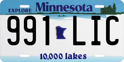MN license plate 991LIC