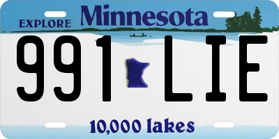MN license plate 991LIE