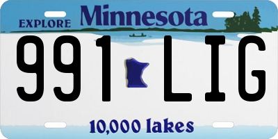 MN license plate 991LIG