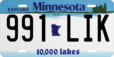 MN license plate 991LIK