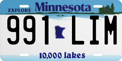 MN license plate 991LIM