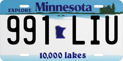 MN license plate 991LIU