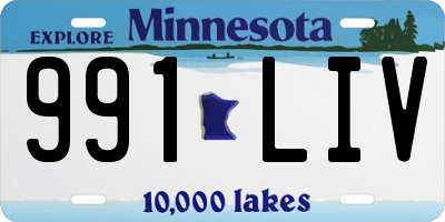 MN license plate 991LIV