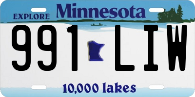 MN license plate 991LIW