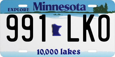 MN license plate 991LKO