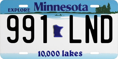 MN license plate 991LND