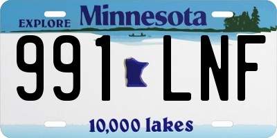 MN license plate 991LNF