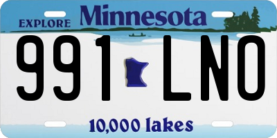 MN license plate 991LNO