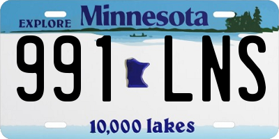 MN license plate 991LNS