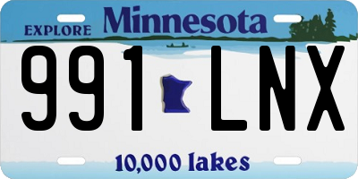 MN license plate 991LNX