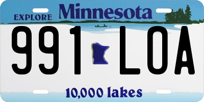 MN license plate 991LOA