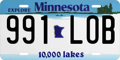 MN license plate 991LOB