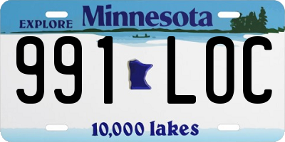 MN license plate 991LOC