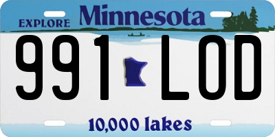 MN license plate 991LOD