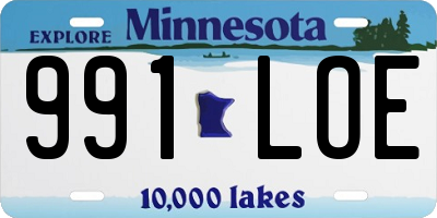 MN license plate 991LOE