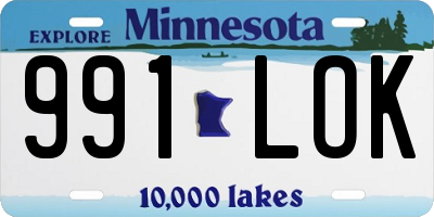 MN license plate 991LOK