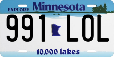 MN license plate 991LOL
