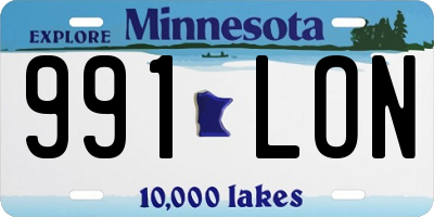 MN license plate 991LON