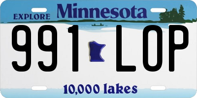 MN license plate 991LOP