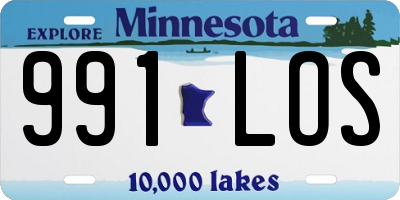 MN license plate 991LOS