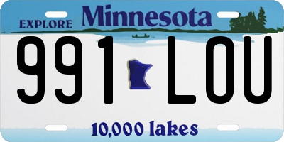 MN license plate 991LOU