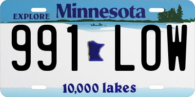 MN license plate 991LOW