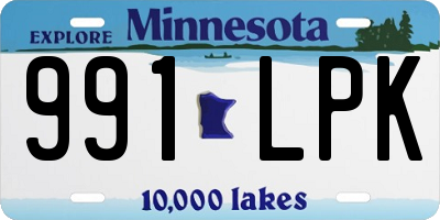 MN license plate 991LPK