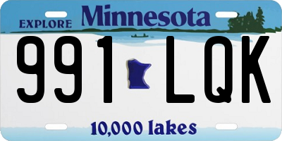 MN license plate 991LQK