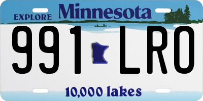 MN license plate 991LRO