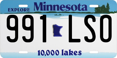 MN license plate 991LSO