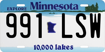 MN license plate 991LSW