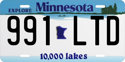 MN license plate 991LTD