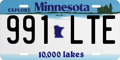 MN license plate 991LTE