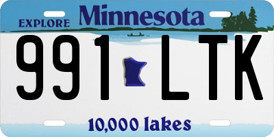 MN license plate 991LTK