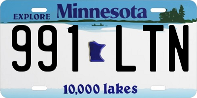 MN license plate 991LTN