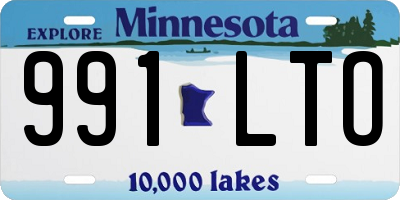 MN license plate 991LTO