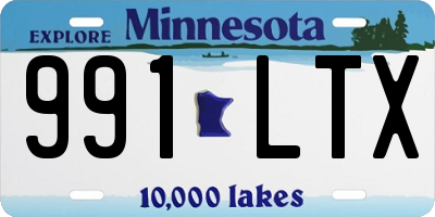 MN license plate 991LTX